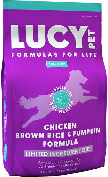 Lucy Pet Products Limited Ingredient Diet Chicken, Brown Rice & Pumpkin Formula Dry Dog Food, 25-lb bag slide 1 of 9