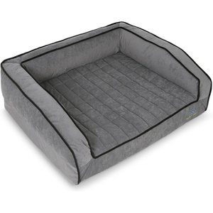 BuddyRest Crown Supreme Bolster Dog Bed, Fathom Grey, Medium