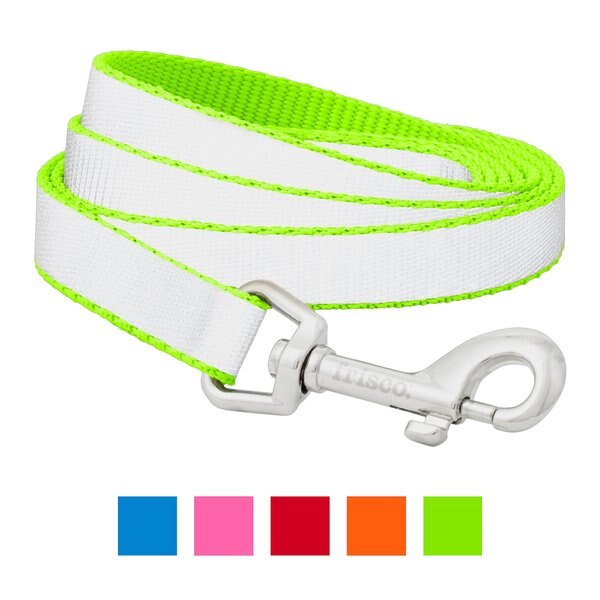 Frisco Solid Polyester Reflective Dog Leash, Lime, Small: 6-ft long, 5/8-in wide slide 1 of 6