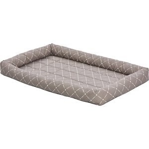 MidWest QuietTime Couture Ashton Bolster Dog Crate Mat, Mushroom, Large 