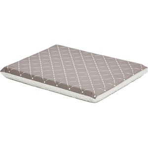 MidWest QuietTime Couture Paxton Reversible Dog Crate Mat, Mushroom / White Fleece, Small 