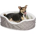 MidWest Cradle Nesting Orthopedic Bolster Cat & Dog Bed w/Removable Cover, Mushroom/White, Small/Medium