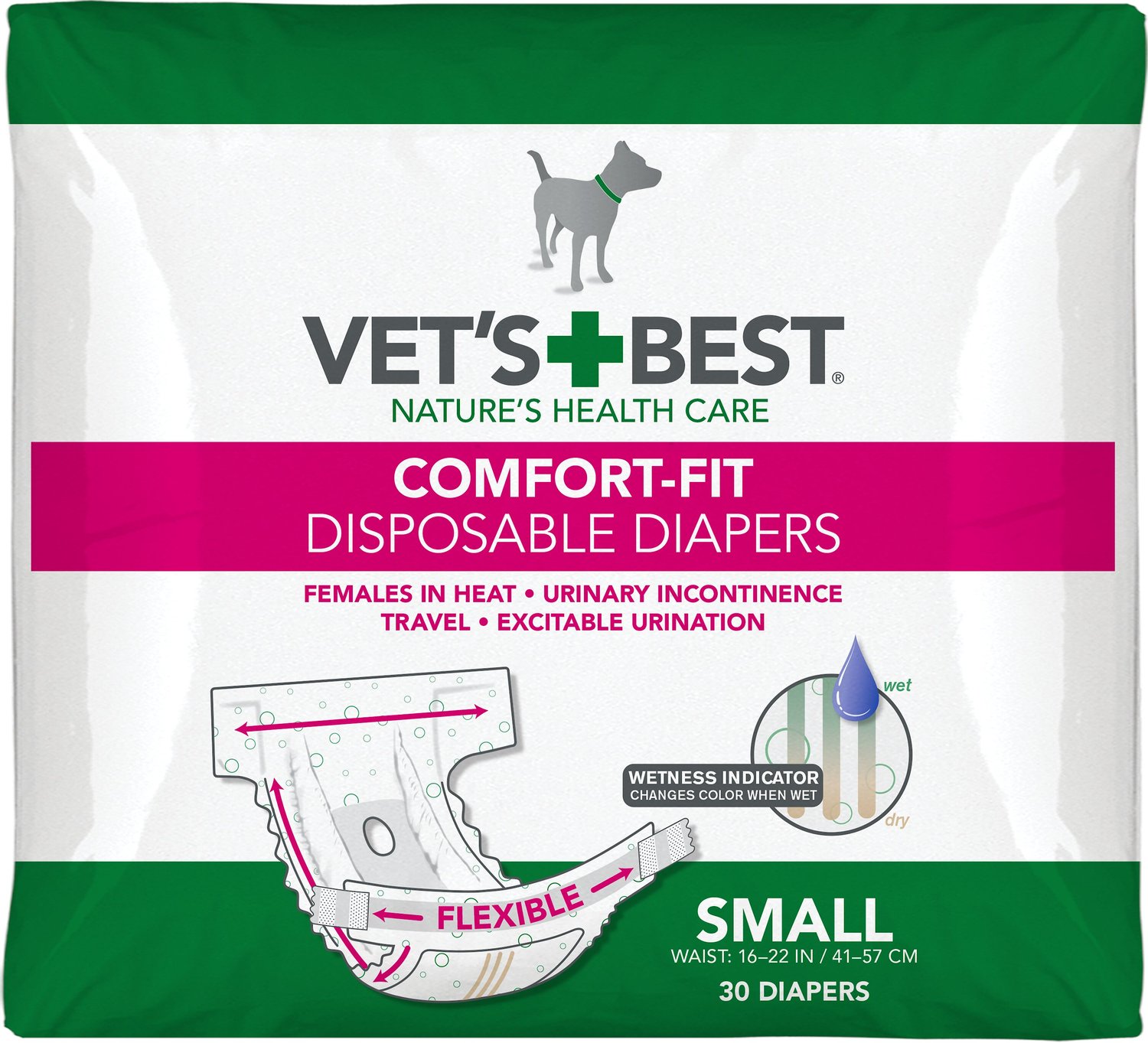 Vet's Best Comfort-Fit Disposable Female Dog Diapers