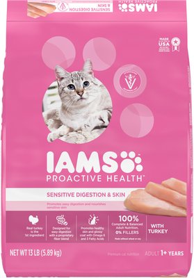 Iams Proactive Health Sensitive Digestion & Skin Turkey Dry Cat Food, slide 1 of 1