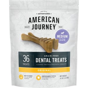 American Journey Medium Grain-Free Original Dental Dog Treats, 41-oz bag, 36 count