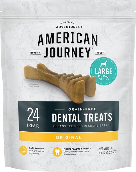 American Journey Grain-Free Large Dental Dog Treats Original Flavor, 24 count slide 1 of 9