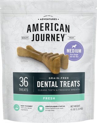 American Journey Grain-Free Medium Dental Dog Treats Mint Flavor, 36 count, slide 1 of 1