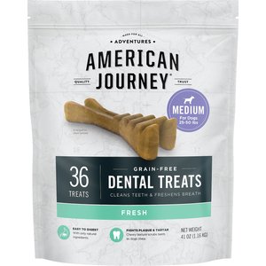 American Journey Medium Grain-Free Fresh Dental Dog Treats, 41-oz bag, 36 count