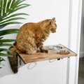 Frisco Wall Mounted Wooden Cat Feeding Station, Natural, 2 Cup