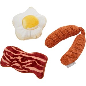 Frisco Bacon, Egg & Sausage Dense Foam Squeaky Dog Toy, 3 count