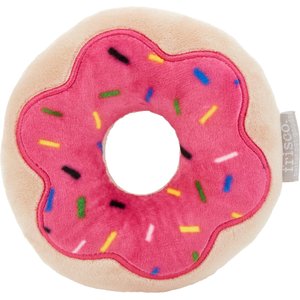 Frisco Strawberry Frosted Donut Dense Foam Squeaky Dog Toy, Small