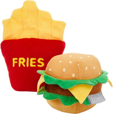 Frisco Plush Burger and Fries Dog Toy, 2-Pack, slide 1 of 1