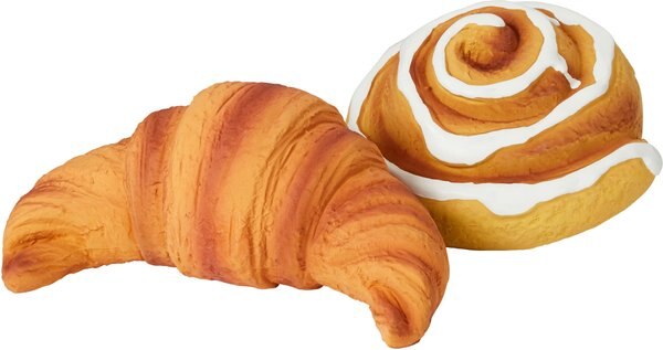 Frisco Cinnamon Roll & Croissant Latex Dog Toy, 2-Pack slide 1 of 4