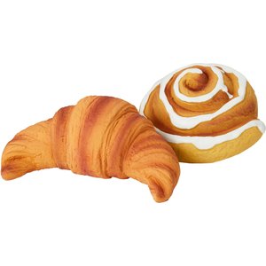 Frisco Cinnamon Roll & Croissant Latex Dog Toy, 2-Pack