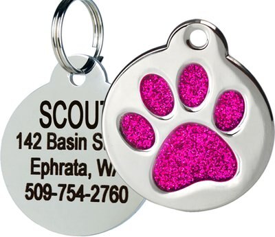 Fast Delivery Aluminium Pet ID Dog Paw Identity Tag Engraved FREE