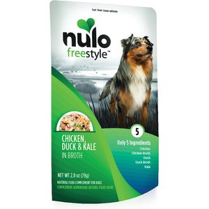 Nulo FreeStyle Chicken, Duck, & Kale in Broth Dog Food Topper, 2.8-oz, case of 6