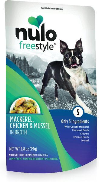 Nulo FreeStyle Mackerel, Chicken, & Mussel in Broth Dog Food Topper, 2.8-oz, case of 6 slide 1 of 3