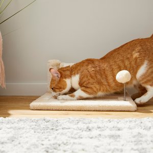 Frisco Sisal Cat Scratching Board & Post with Toy, Cream