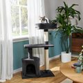 Frisco 38-in Cat Tree with Condo, Top Perch and Toy, Dark Charcoal