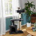 Frisco 38-in Cat Tree with Condo, Top Perch & Toy, Dark Charcoal