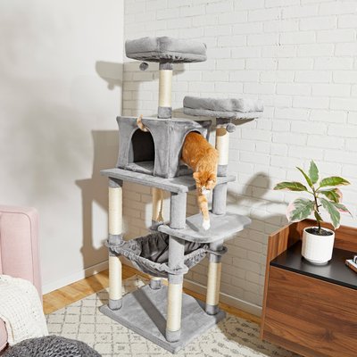 Frisco 64-in Cat Tree with Hammock, Condo, 2 Top Perches with Bed, slide 1 of 1