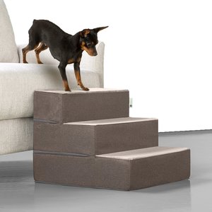 Zinus Easy Cat & Dog Stairs, Brown, Small