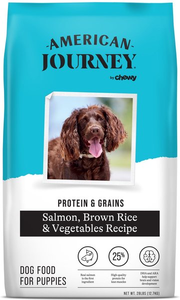 American Journey Active Life Formula Puppy Salmon, Brown Rice & Vegetables Recipe Dry Dog Food, 28-lb bag slide 1 of 9