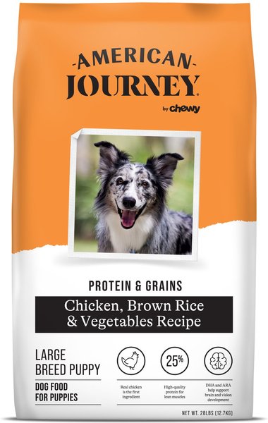 American Journey Active Life Formula Large Breed Puppy Chicken, Brown Rice & Vegetables Recipe Dry Dog Food, 28-lb bag slide 1 of 8