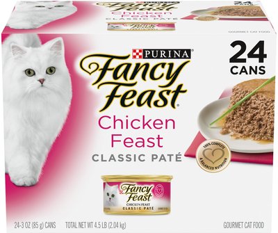 Fancy Feast Classic Pate Chicken Feast Grain-Free Pate Canned Cat Food, 3-oz can, case of 24, slide 1 of 1