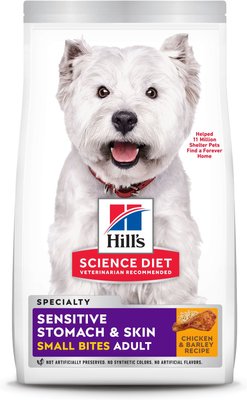 Hill's Science Diet Adult Sensitive Stomach & Skin Small Bites Chicken & Barley Recipe Dry Dog Food, slide 1 of 1