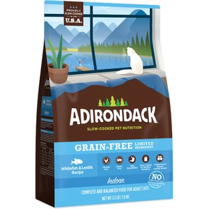 Adirondack Limited Ingredient Whitefish & Lentils Recipe Grain-Free Indoor Dry Cat Food, 3.5-lb bag
