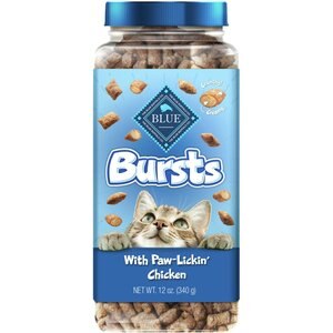 Blue Buffalo Bursts With Paw-Licken Chicken Cat Treats, 12-oz tub