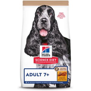 Hill's Science Diet Adult 7+ Chicken & Brown Rice Recipe Dry Dog Food, 15-lb bag