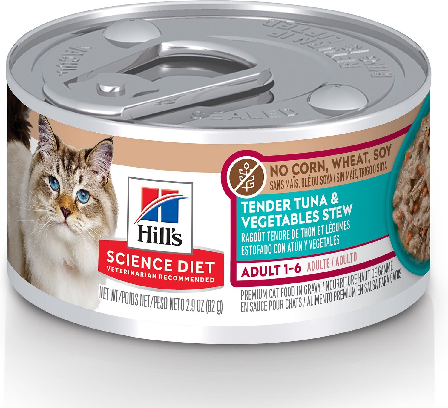 HILL'S SCIENCE DIET Adult 16 Tender Tuna & Vegetables Stew Canned Cat