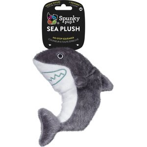 Spunky Pup Sea Plush Shark Squeaky Plush Dog Toy, Medium
