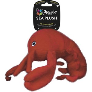 Spunky Pup Sea Plush Lobster Squeaky Plush Dog Toy, Medium