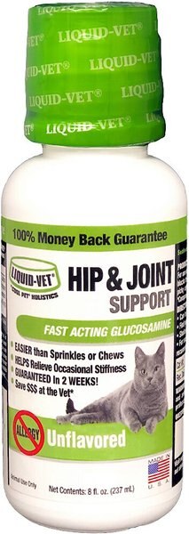 Liquid-Vet Hip & Joint Support Allergy-Friendly Unflavored Cat Supplement, 8-oz bottle slide 1 of 6