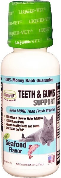 Liquid-Vet Teeth & Gums Support Seafood Flavor Cat Supplement, 8-oz bottle slide 1 of 6
