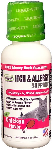 Liquid-Vet Itch & Allergy Support Chicken Flavor Cat Supplement, 8-oz bottle slide 1 of 4