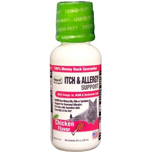 Liquid-Vet Itch & Allergy Support Chicken Flavor Cat Supplement, 8-oz bottle