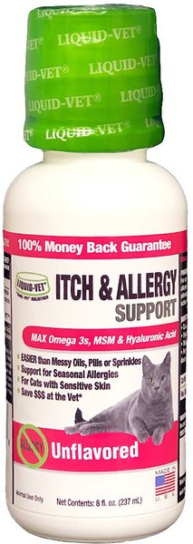 Liquid-Vet Itch & Allergy Support Allergy-Friendly Unflavored Cat Supplement, 8-oz bottle slide 1 of 4