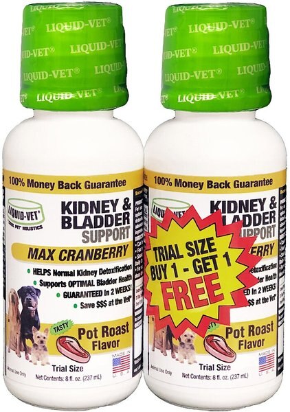 Liquid-Vet Kidney & Bladder Support Pot Roast Flavor Dog Supplement, 8-oz bottle, 2 count slide 1 of 5