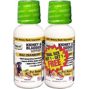 Liquid-Vet Kidney & Bladder Support Pot Roast Flavor Dog Supplement, 8-oz bottle, 2 count