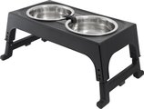 Frisco Stainless Steel Bowls with Adjustable Elevated Holder, 7 Cups