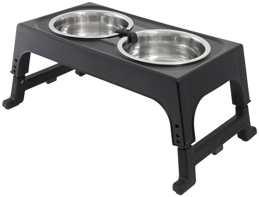Frisco Stainless Steel Bowls with Adjustable Elevated Holder, 7 Cups