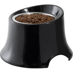 Frisco Stainless Steel Bowl with Elevated Stand, Black, 3 Cups