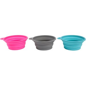 Frisco Silicone Collapsible Travel Bowl Set, 3 count, 1.5 Cups