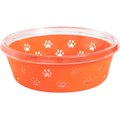 Frisco Paw Design Glass Bowl with Silicone Sleeve, 3 Cups