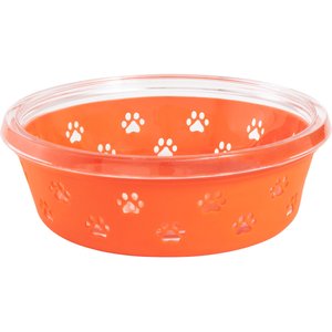 Frisco Paw Design Glass Bowl with Silicone Sleeve, 3 Cups