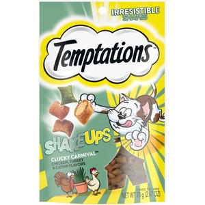 Temptations ShakeUps Clucky Carnival Flavor, Chicken, Turkey & Catnip Flavor Cat Treats, 2.47-oz bag